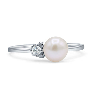Pearl Solitaire Ring